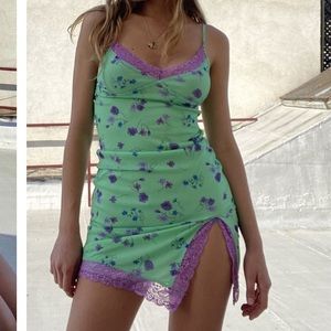 Motel coti dress mesh in bloom lime